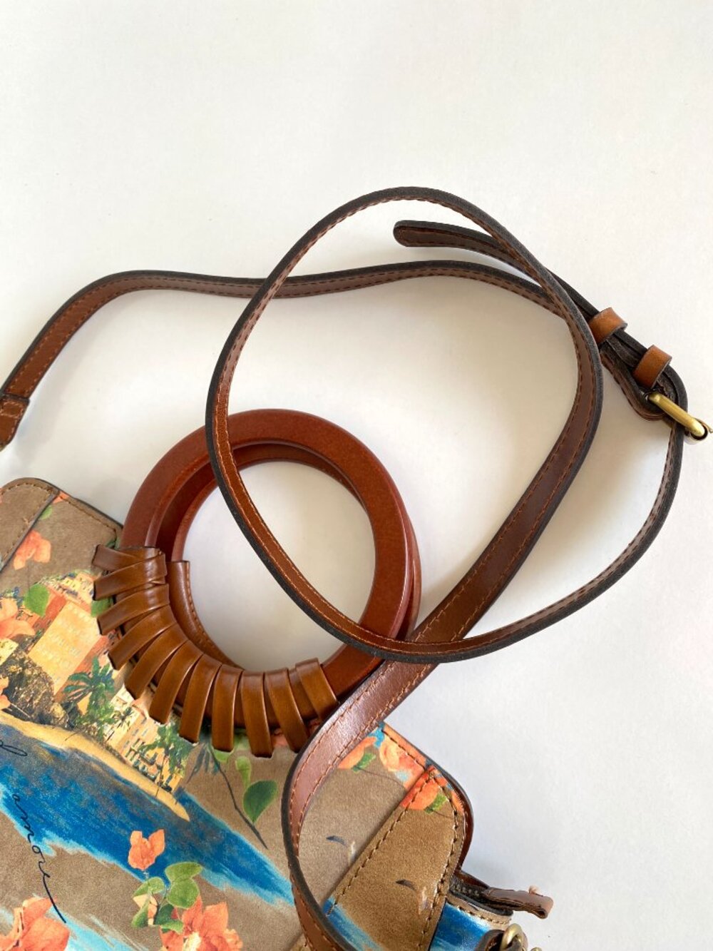 Patricia Nash Leather French Riviera Collection Lyon Satchel Crossbody Bag - Picture 8 of 14